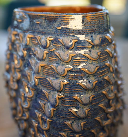Organic Vase Study - 250mm - Indigo Sage