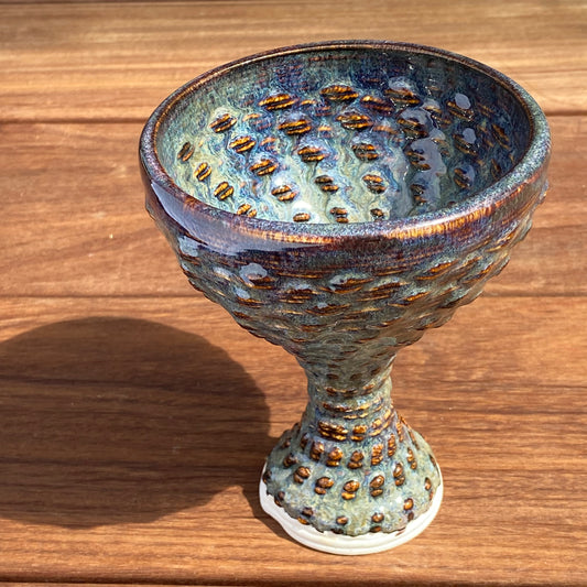 Libation of the Gods Goblet - Turquoise, Verdant Rivers, Purple Accents
