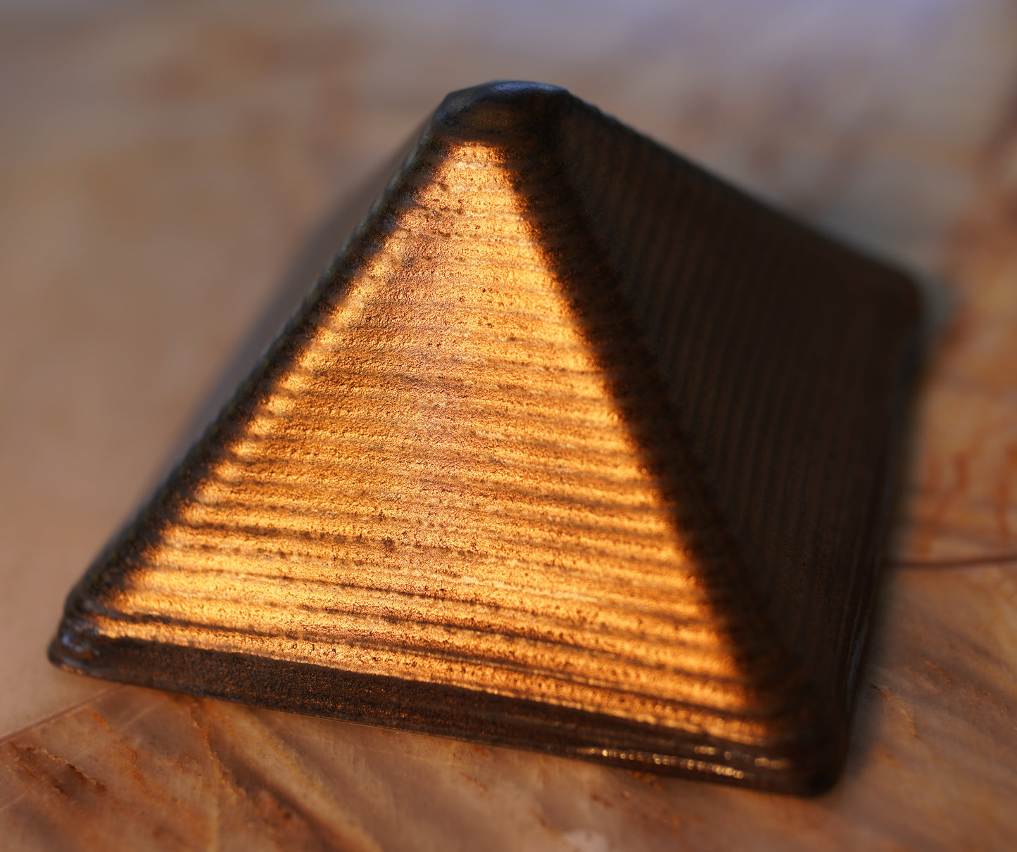 Mini Gold Pyramid Study -- 100x100mm, 50mm tall