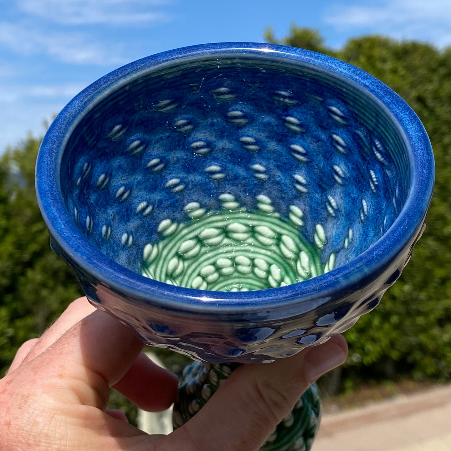 Libation of the Gods Goblet - Indigo and Celadon