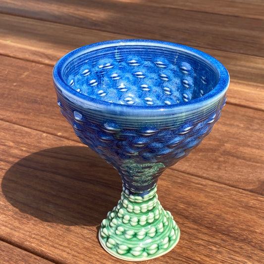 Libation of the Gods Goblet - Indigo and Celadon